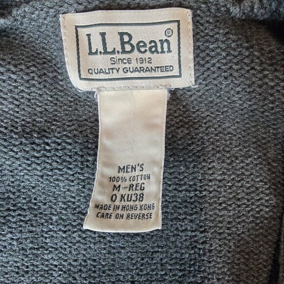 LL Bean Cardigan Sweater M Green V-Neck Button Front Grandpa Academia O KU38 - Picture 3 of 6